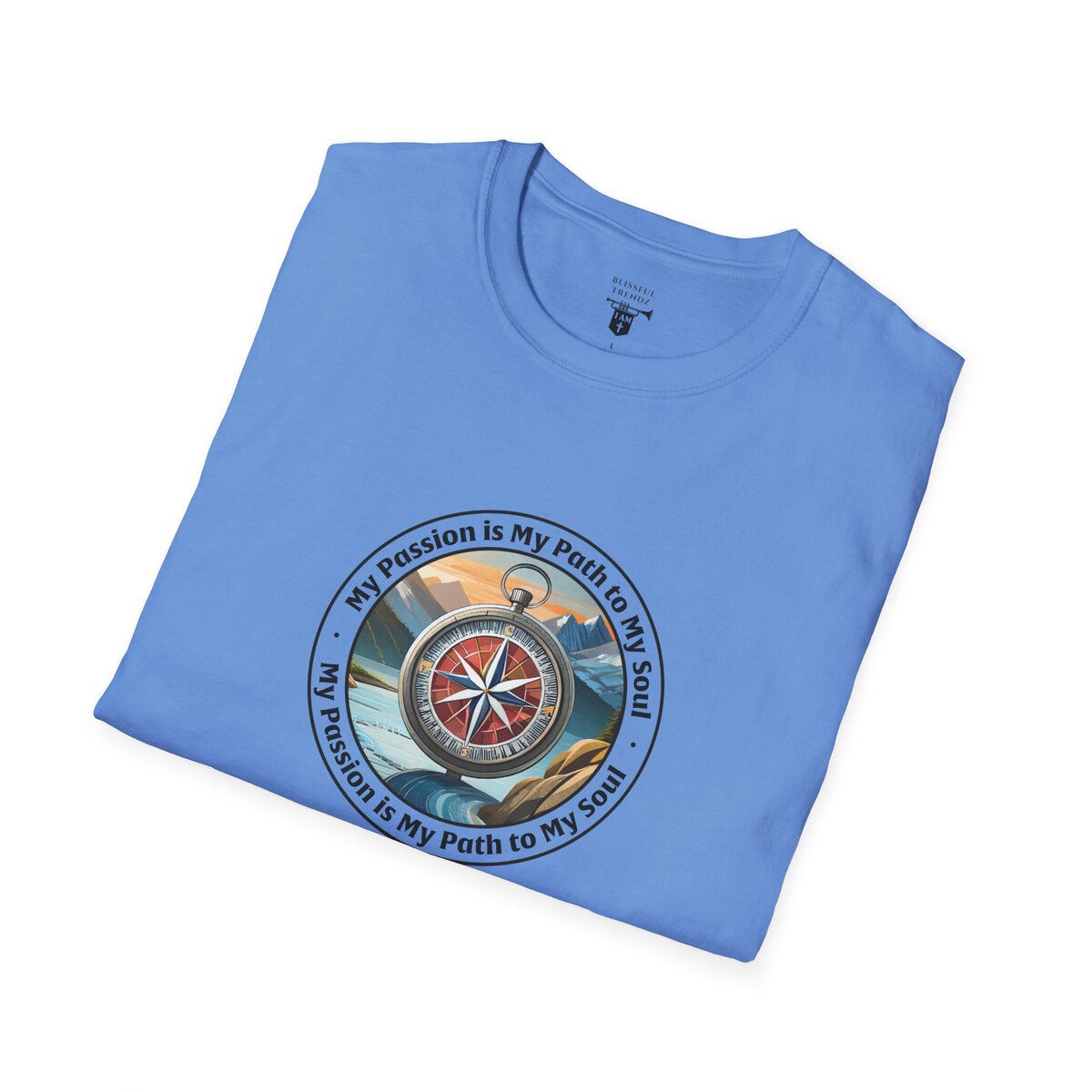 My Passion is My Path to My Soul - Compass - Circle - Unisex Softstyle T-Shirt Compass - Image 27