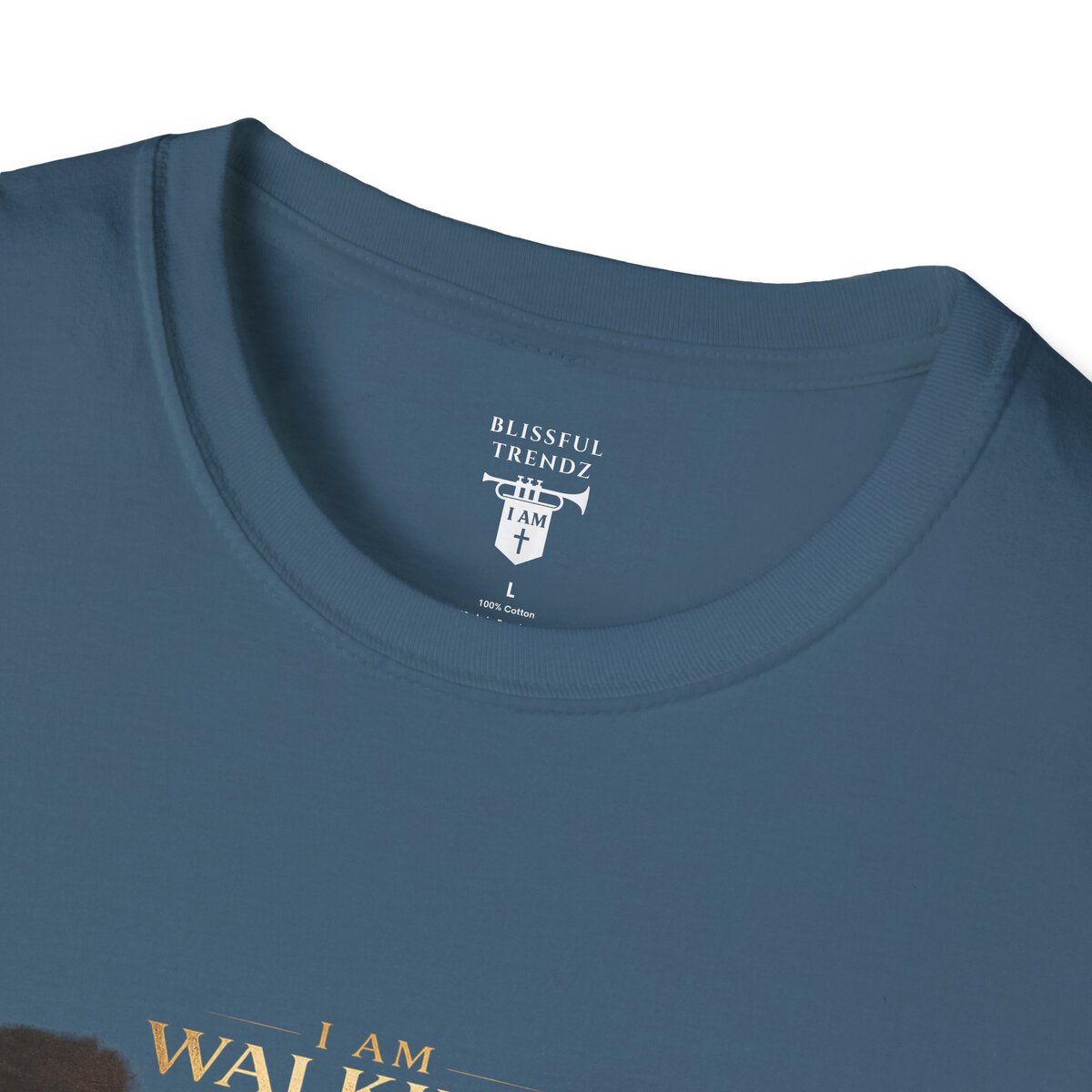 I AM WALKING WITH THEE DAILY - PSALM 119:105 - FOOTPRINTS - Unisex Softstyle T-Shirt - Image 20