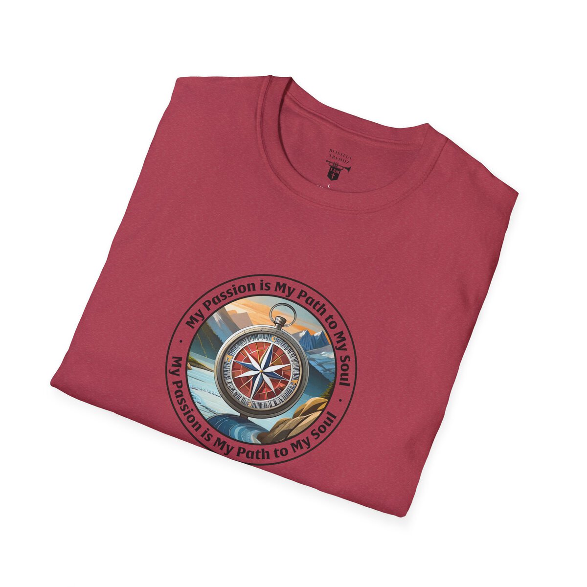 My Passion is My Path to My Soul - Compass - Circle - Unisex Softstyle T-Shirt Compass - Image 6