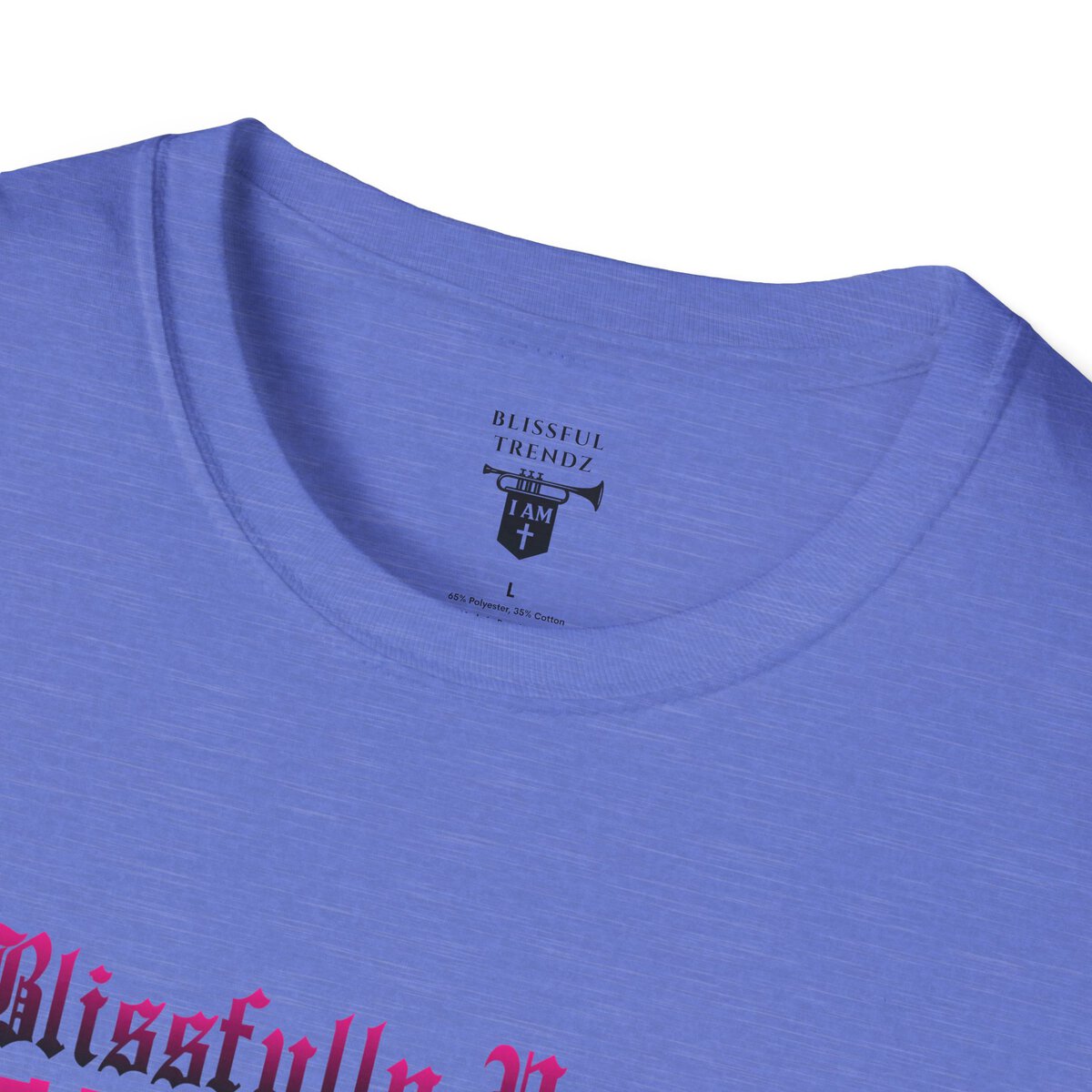 Blissfully Unique - I AM 100% by Design - Typography - DRK PNK - Unisex Softstyle T-Shirt - Image 38