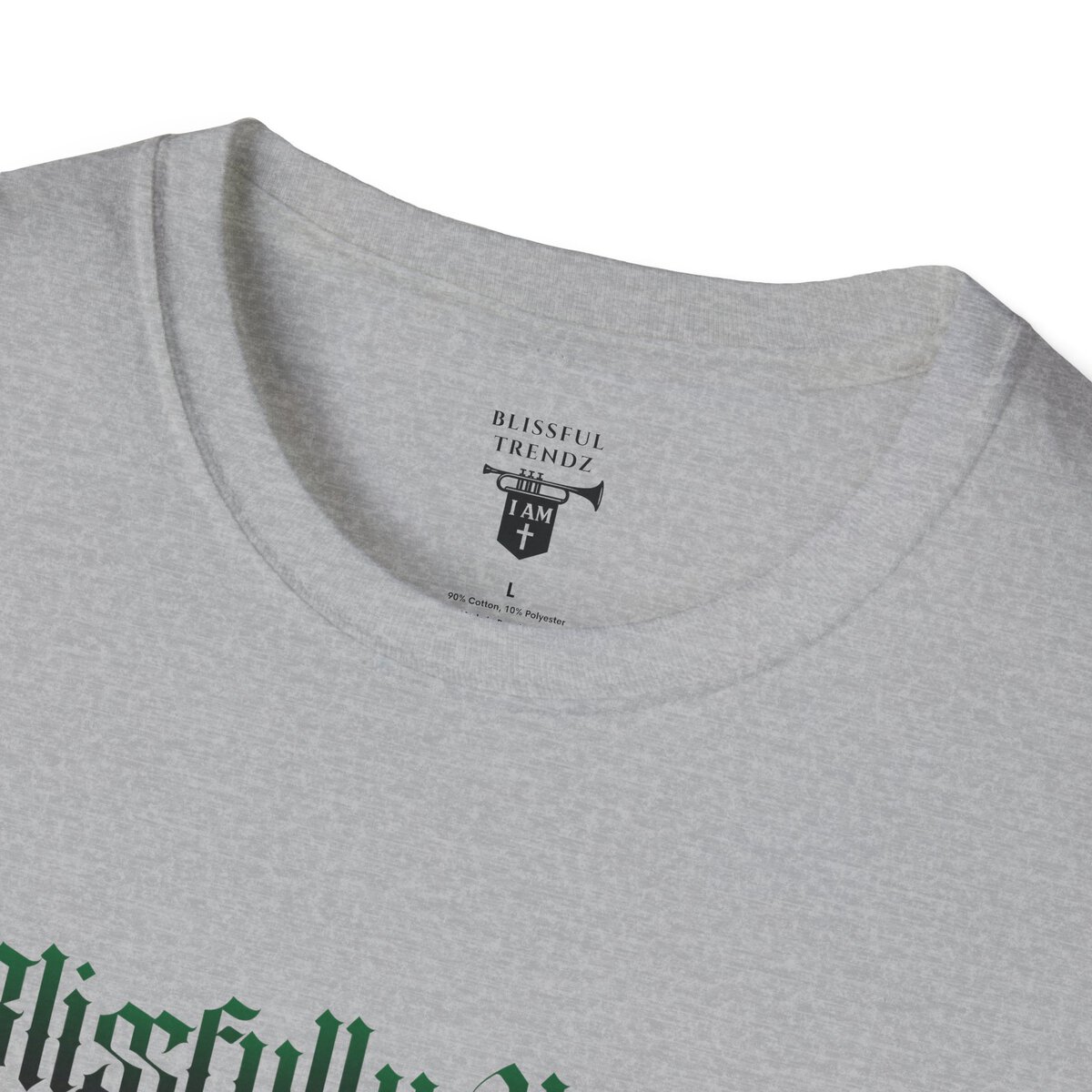 Blissfully Unique - I AM 100% By Design! - Typography - GRN/WHT - Unisex Softstyle T-Shirt - Image 14