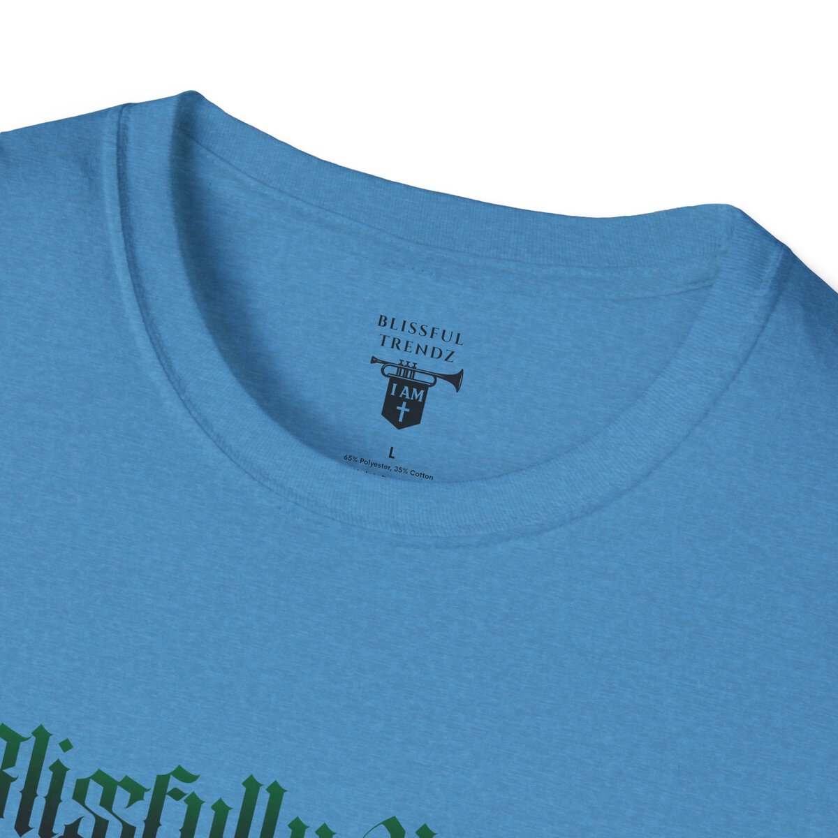 Blissfully Unique - I AM 100% By Design! - Typography - GRN/WHT - Unisex Softstyle T-Shirt - Image 32