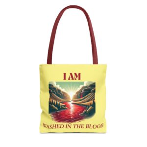 I AM Washed In The Blood - River - YLW - Tote Bag (AOP)