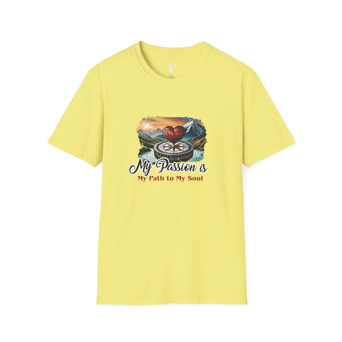 My Passion is My Path to My Soul - Compass with Heart - Unisex Softstyle T-Shirt - Image 10