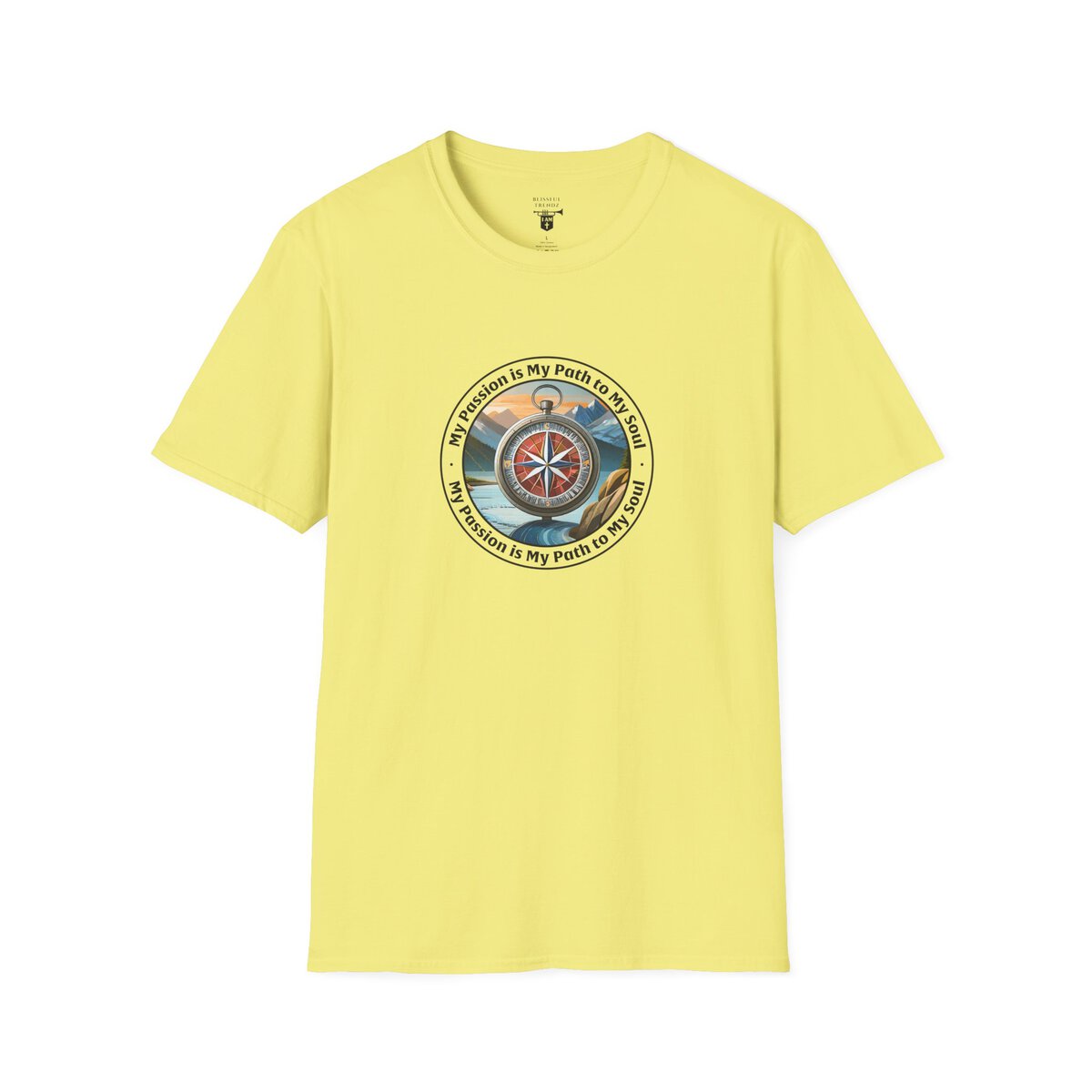 My Passion is My Path to My Soul - Compass - Circle - Unisex Softstyle T-Shirt Compass - Image 16