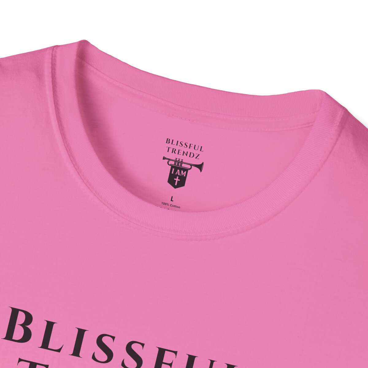 Blissful Trendz - I AM - Banners For The Battle - Raised For The Nations - BLK - Unisex Softstyle T-Shirt - Image 38