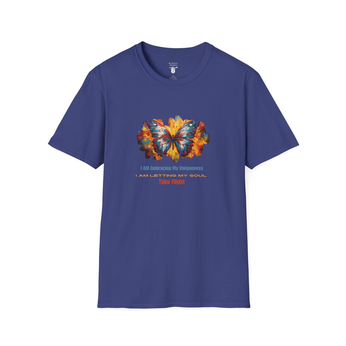 I AM Embracing My Uniqueness - I AM Letting My Soul Take Flight - Butterfly - Unisex Softstyle T-Shirt - Image 4
