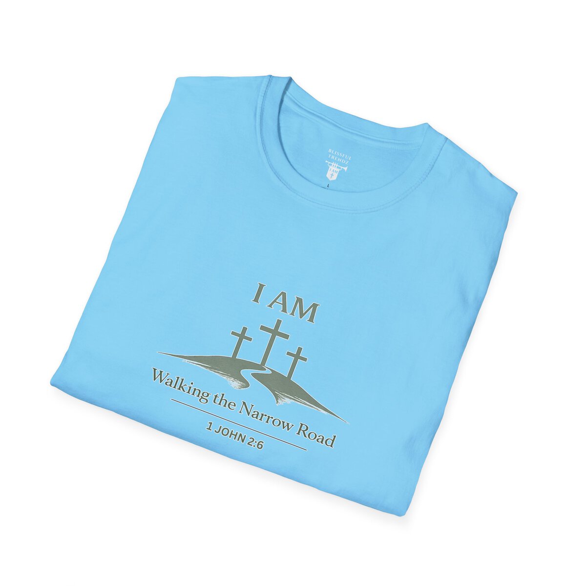 I AM Walking the Narrow Road - 1 JOHN 2:6 - Cross - SGE - Unisex Softstyle T-Shirt - Image 15