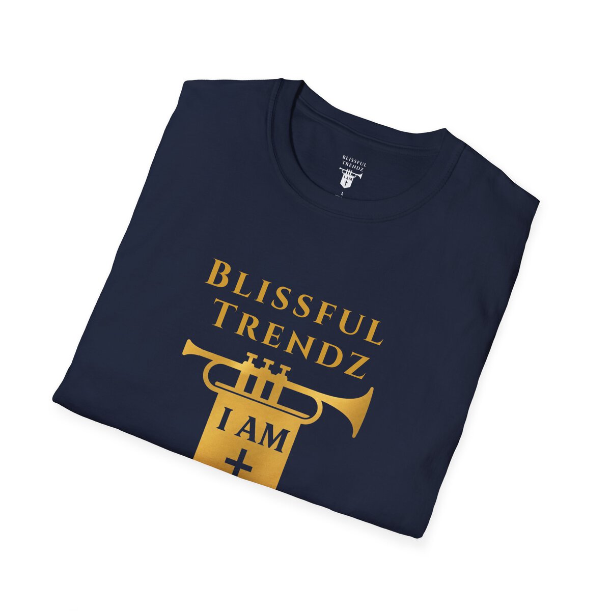 Blissful Trendz - I AM - Banners For The Battle - Raised For The Nations - GLD - Unisex Softstyle T-Shirt - Image 3