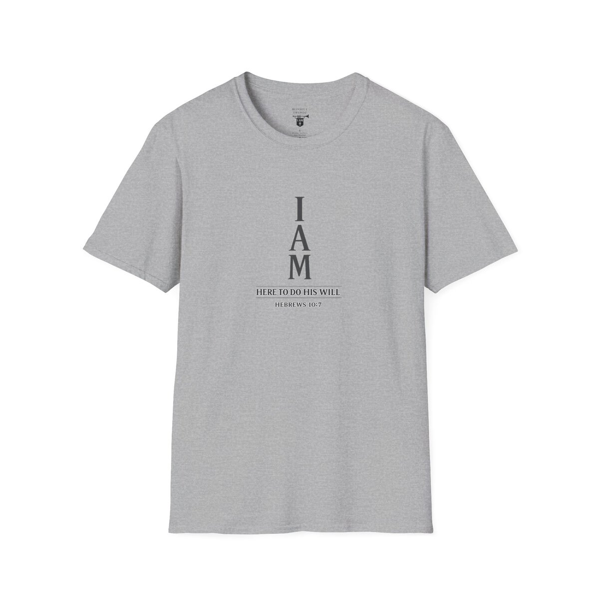 I AM Here To Do His Will - HEBREWS 10:7 - Typography - Unisex Softstyle T-Shirt - Image 13