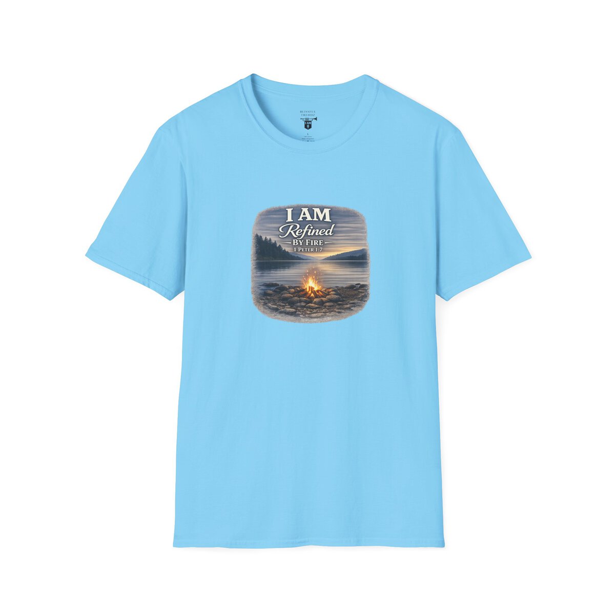 I AM REFINED BY FIRE - 1 PETER 1:7 - CAMPFIRE - Unisex Softstyle T-Shirt - Image 25