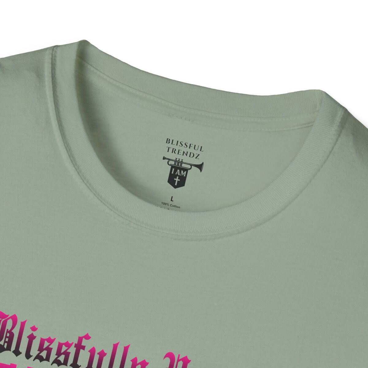 Blissfully Unique - I AM 100% by Design - Typography - DRK PNK - Unisex Softstyle T-Shirt - Image 20