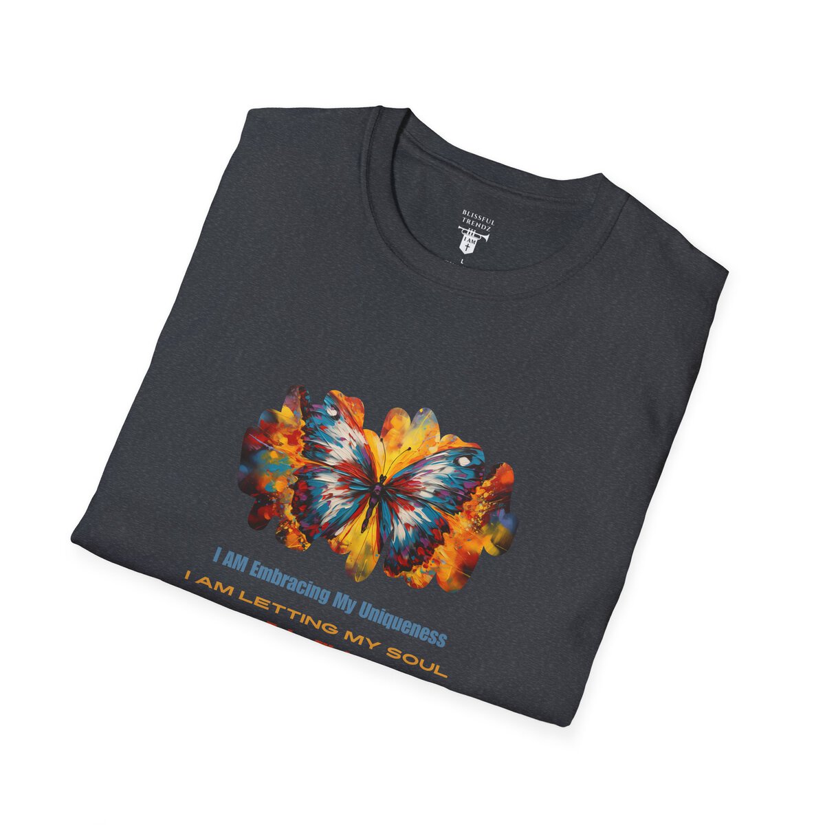 I AM Embracing My Uniqueness - I AM Letting My Soul Take Flight - Butterfly - Unisex Softstyle T-Shirt - Image 36