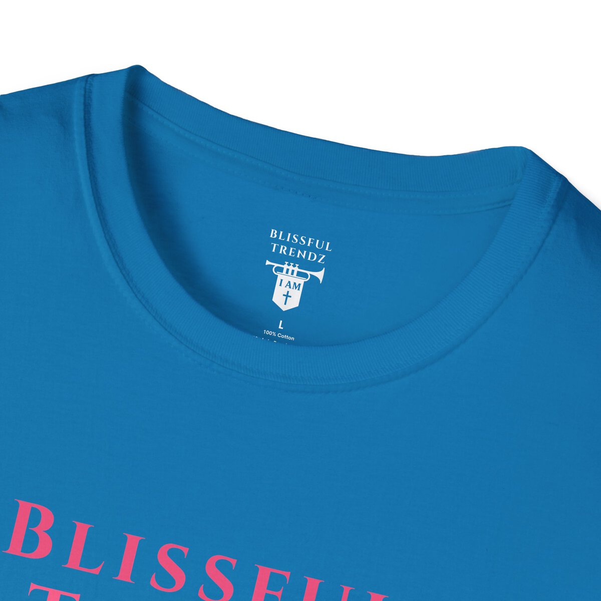 Blissful Trendz - I AM - Banners For The Battle - Raised For The Nations - PNK - Unisex Softstyle T-Shirt - Image 26