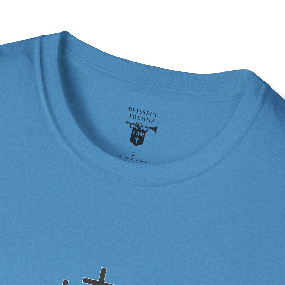 I AM Walking the Narrow Road - 1 JOHN 2:6 - Cross - BLK - Unisex Softstyle T-Shirt - Image 2