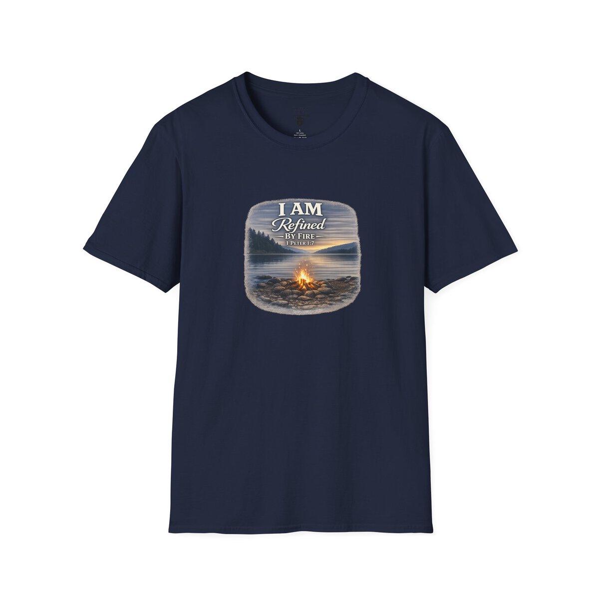 I AM REFINED BY FIRE - 1 PETER 1:7 - CAMPFIRE - Unisex Softstyle T-Shirt - Image 34