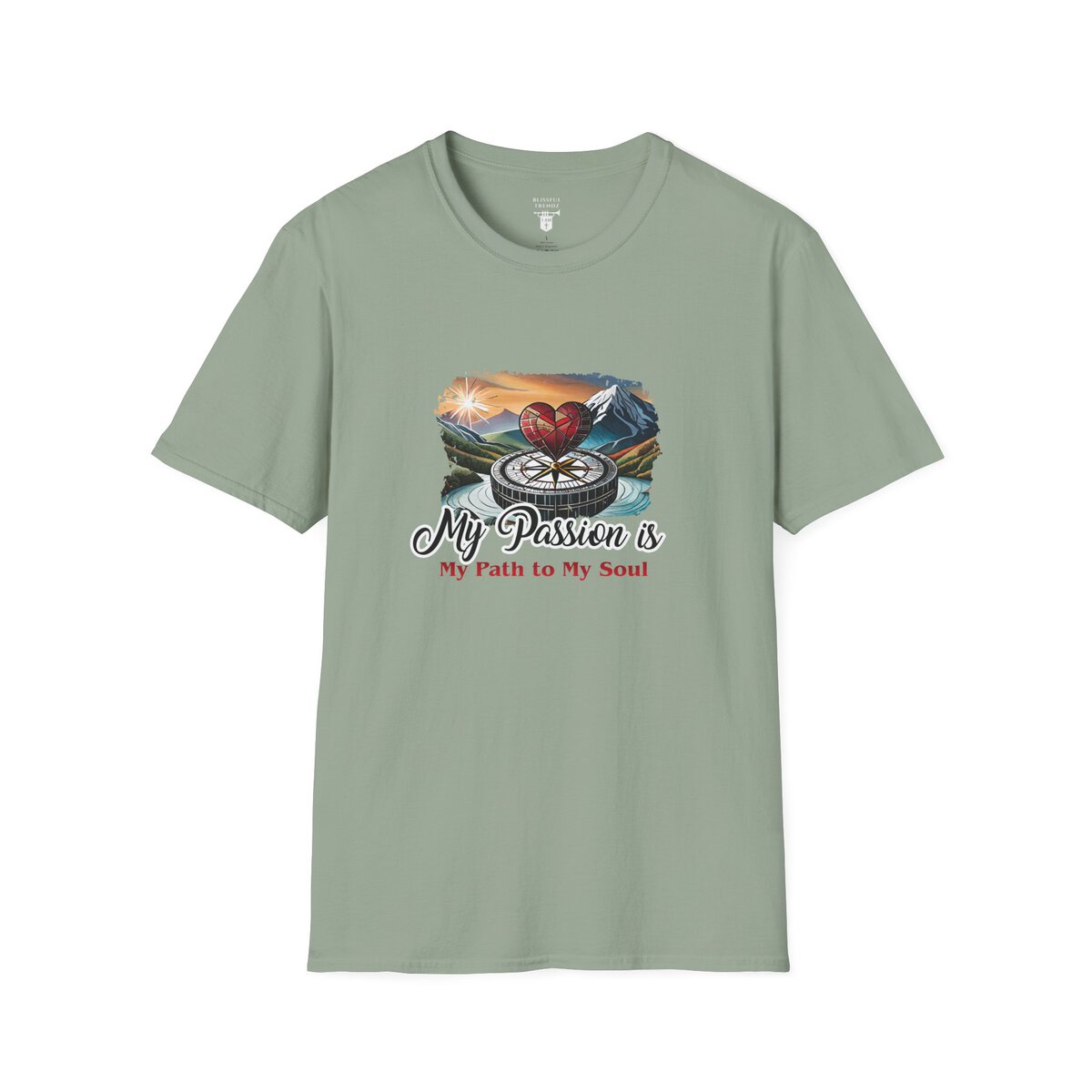 My Passion is My Path to My Soul - Compass with Heart - Unisex Softstyle T-Shirt - Image 19
