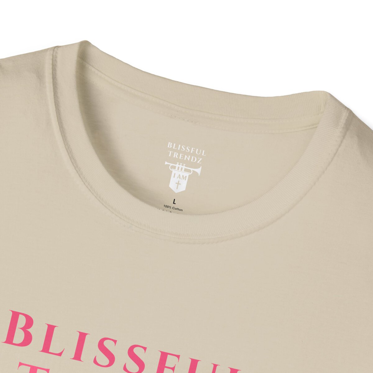 Blissful Trendz - I AM - Banners For The Battle - Raised For The Nations - PNK - Unisex Softstyle T-Shirt - Image 17