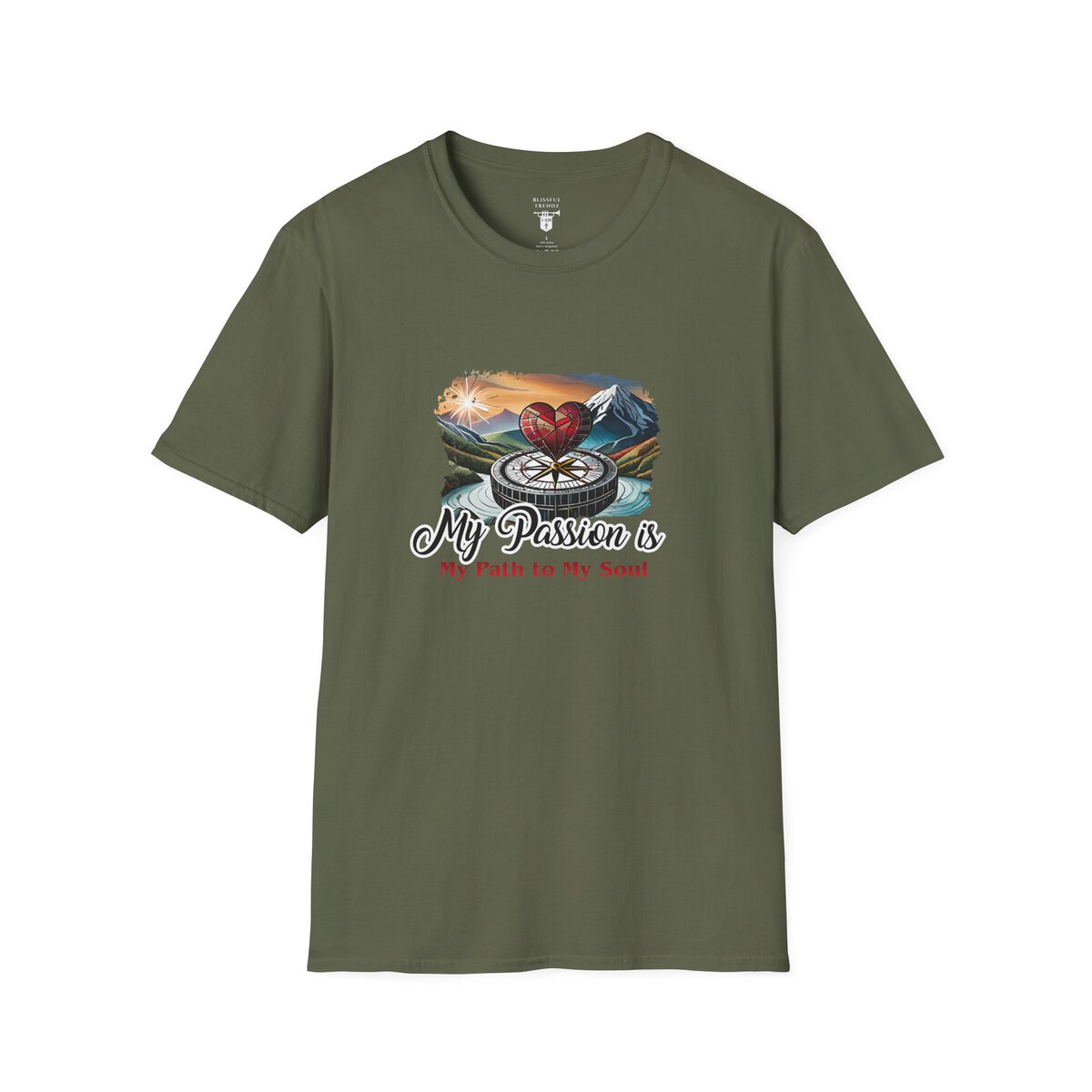My Passion is My Path to My Soul - Compass with Heart - Unisex Softstyle T-Shirt - Image 16