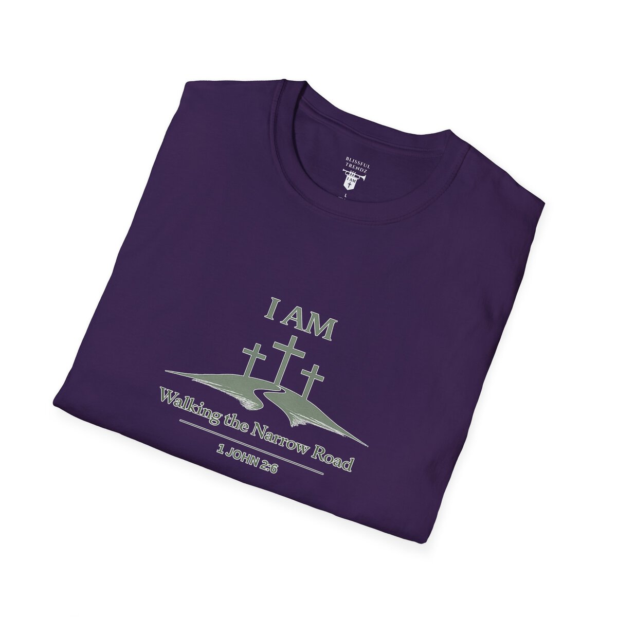 I AM Walking the Narrow Road - 1 JOHN 2:6 - Cross - SGE - Unisex Softstyle T-Shirt - Image 30