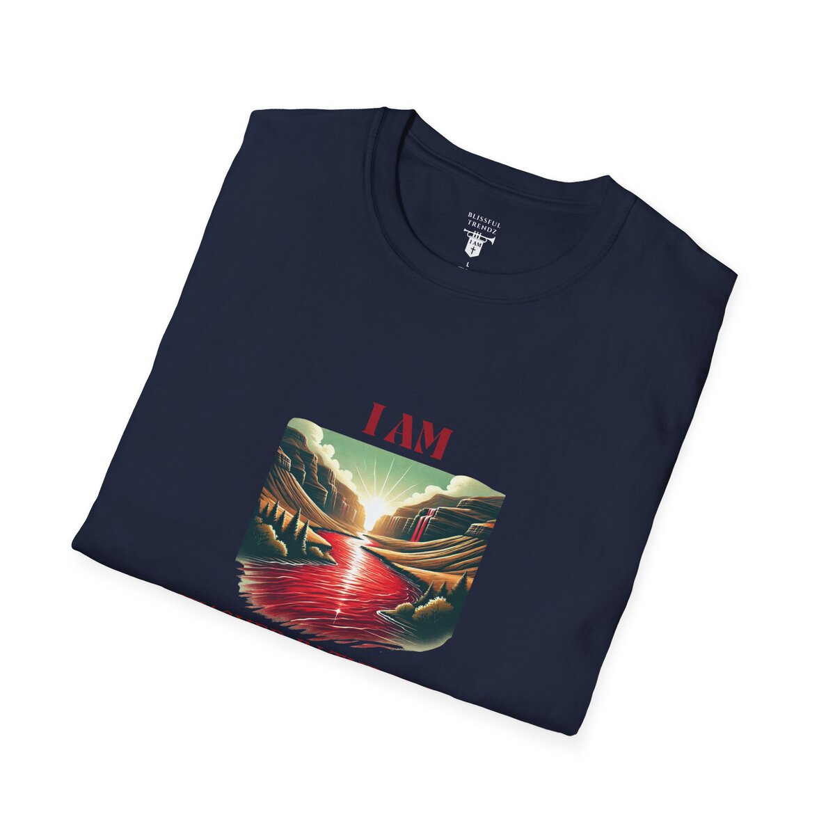 I AM Washed In The Blood - 1 JOHN 1:7 - River-Red - Unisex Softstyle T-Shirt - Image 39