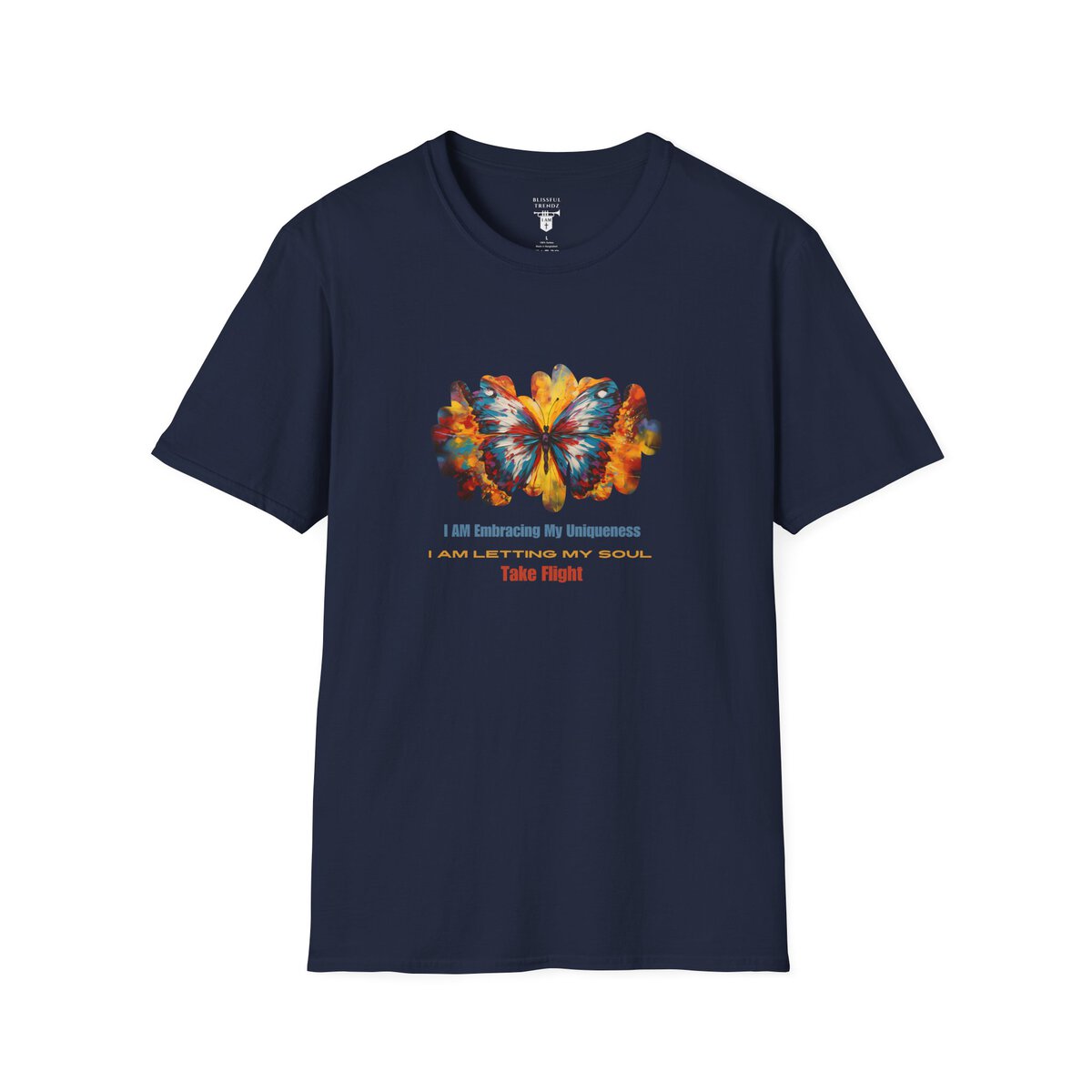 I AM Embracing My Uniqueness - I AM Letting My Soul Take Flight - Butterfly - Unisex Softstyle T-Shirt
