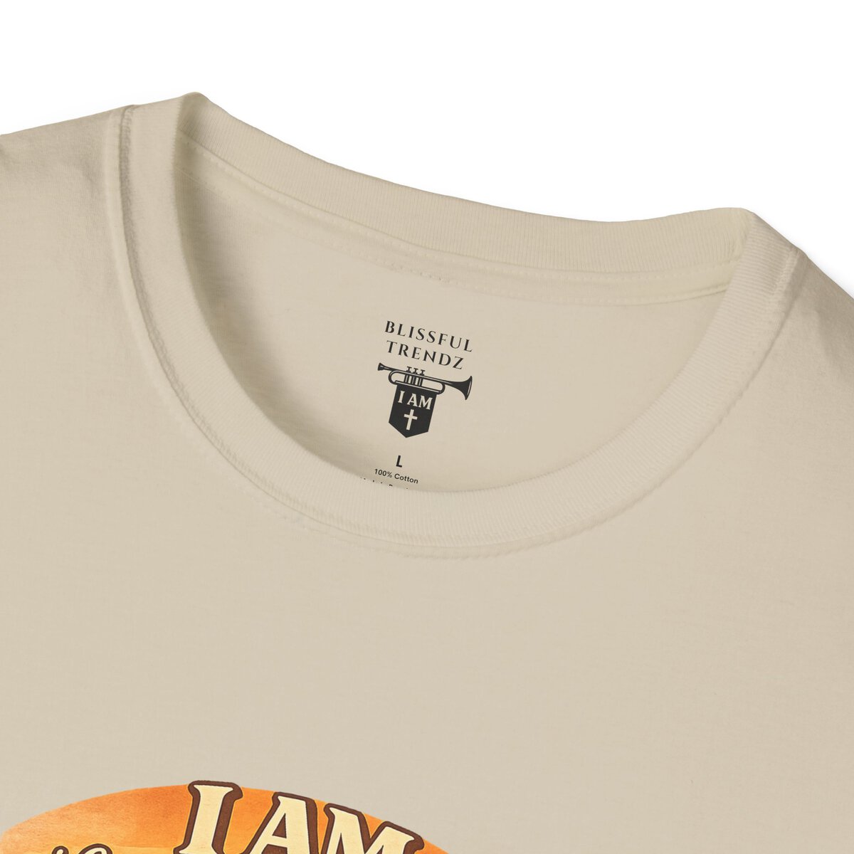 I AM Living A Christlike Life. I AM Walking Out What Was Written. A Journey From Conformity to Christ. - PSALM 40:7-8 - Scroll - Retro Sunset Grad - Unisex Softstyle T-Shirt - Image 11