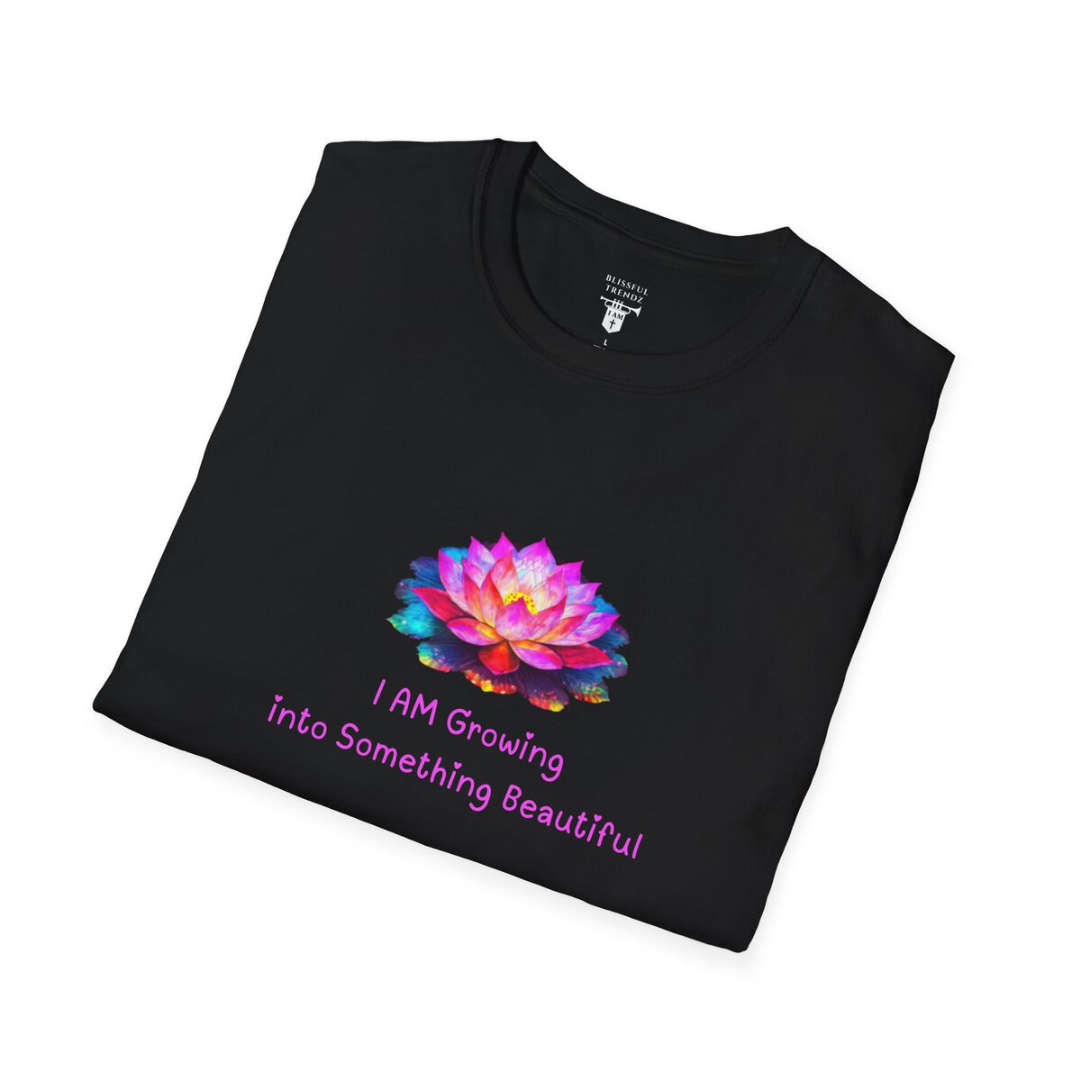 I AM Growing Into Something Beautiful - Lotus - Unisex Softstyle T-Shirt - Image 9