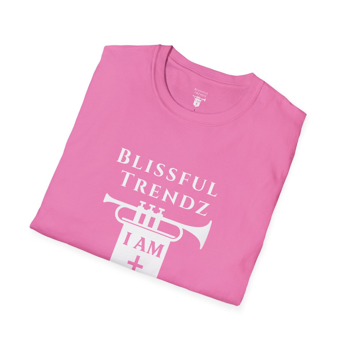 Blissful Trendz - I AM - Banners For The Battle - Raised For The Nations - WHT - Unisex Softstyle T-Shirt - Image 27