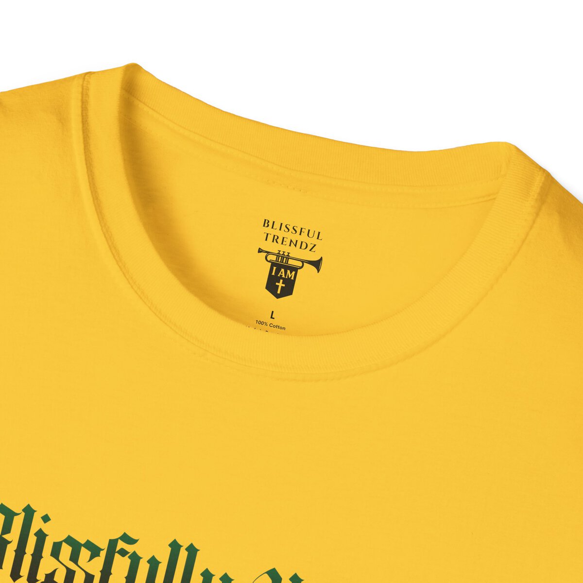 Blissfully Unique - I AM 100% By Design! - Typography - GRN/WHT - Unisex Softstyle T-Shirt - Image 20