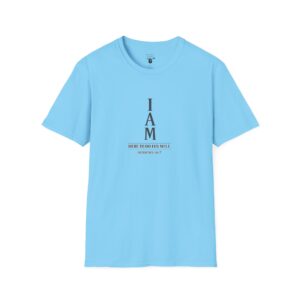 I AM Here To Do His Will - HEBREWS 10:7 - Typography - Unisex Softstyle T-Shirt