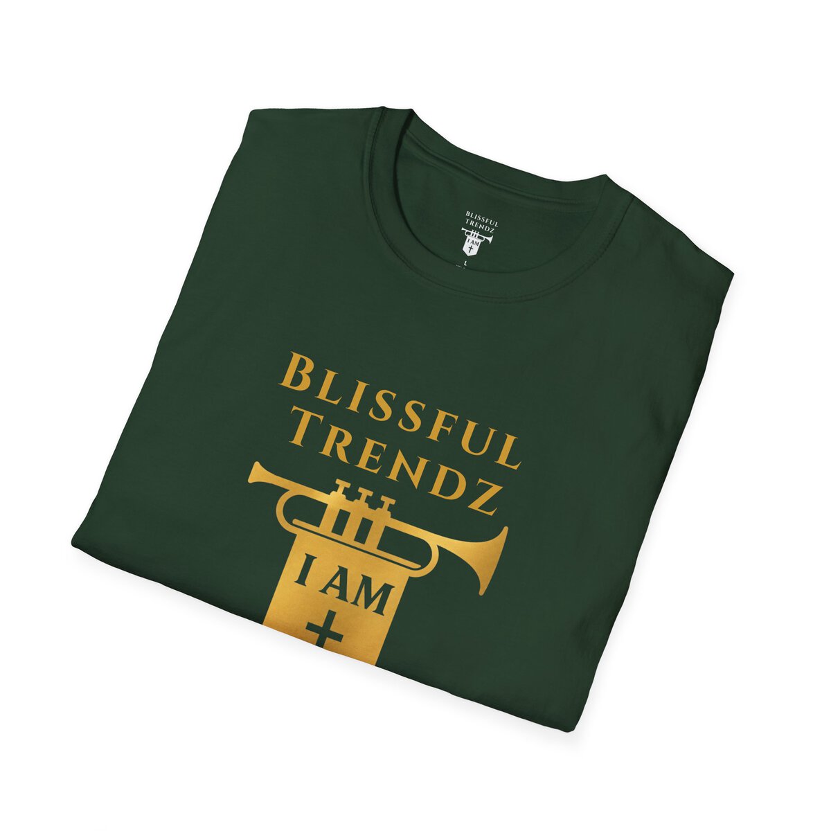 Blissful Trendz - I AM - Banners For The Battle - Raised For The Nations - GLD - Unisex Softstyle T-Shirt - Image 18