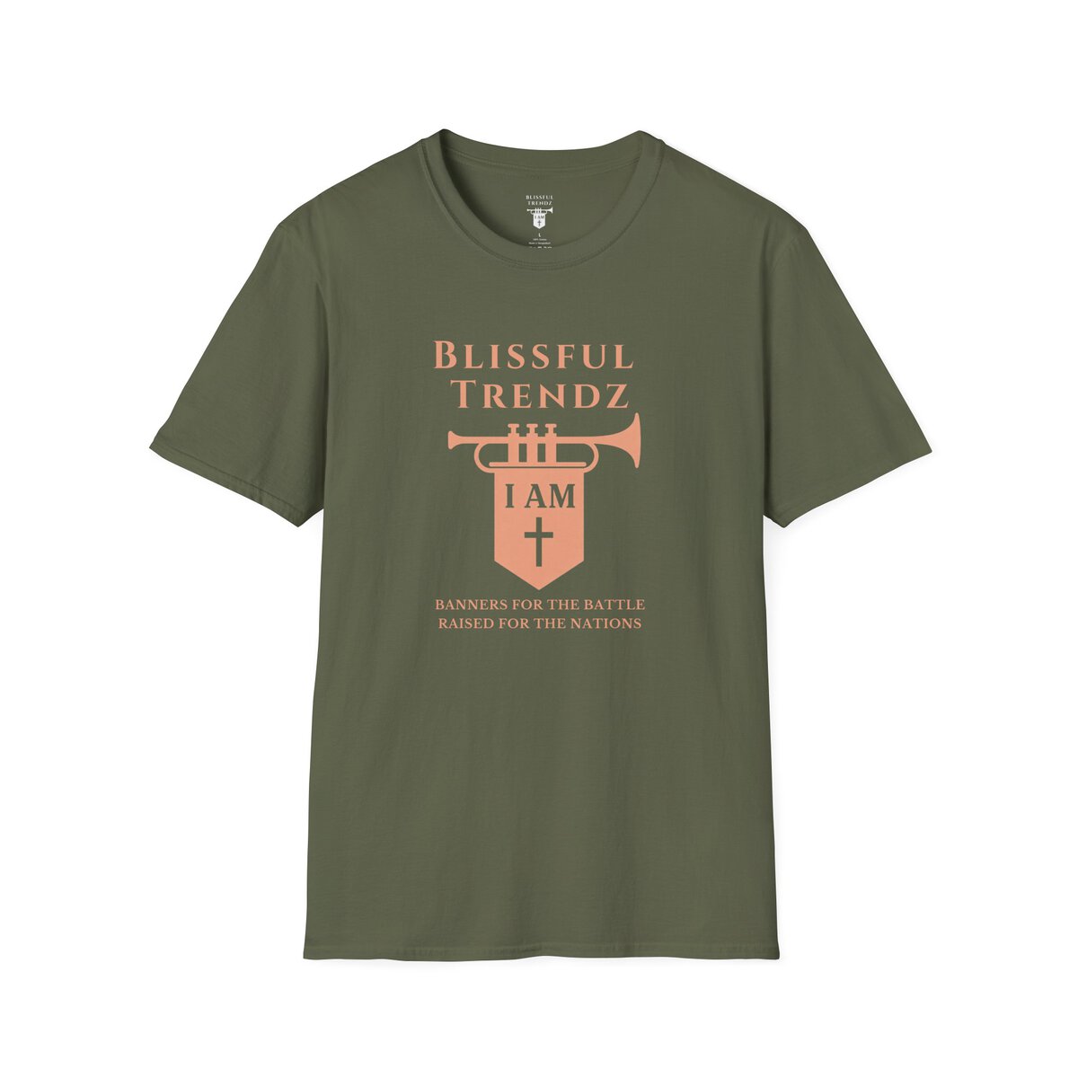 Blissful Trendz - I AM - Banners For The Battle - Raised For The Nations - PCH - Unisex Softstyle T-Shirt - Image 10