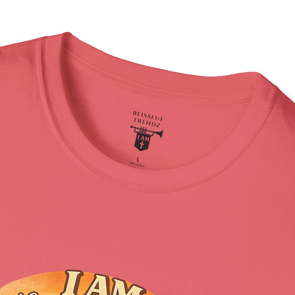 I AM Living A Christlike Life. I AM Walking Out What Was Written. A Journey From Conformity to Christ. - PSALM 40:7-8 - Scroll - Retro Sunset Grad - Unisex Softstyle T-Shirt - Image 8