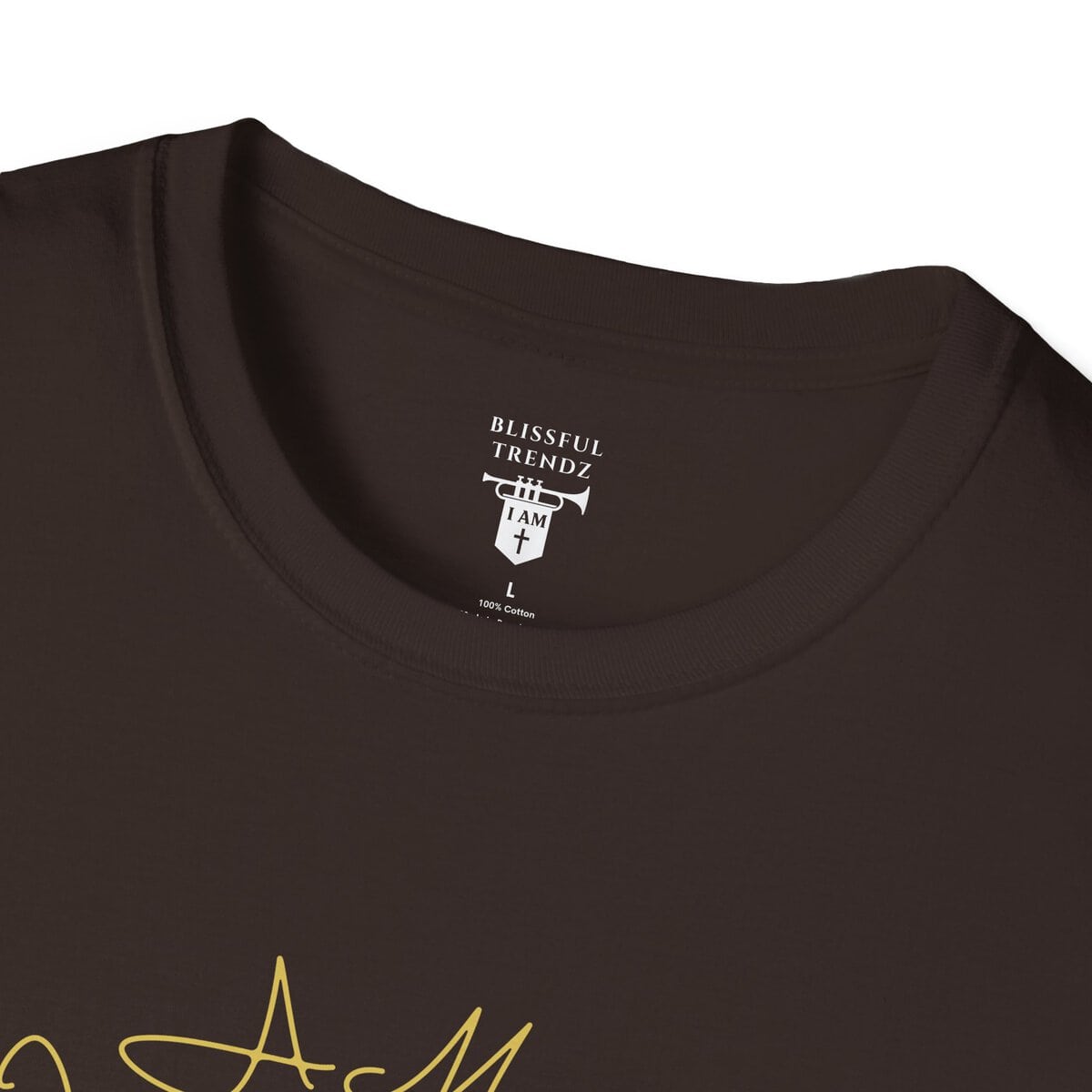 I AM 100% by Design - GRN/GLD - MNDLA - Unisex Softstyle T-Shirt - Image 8
