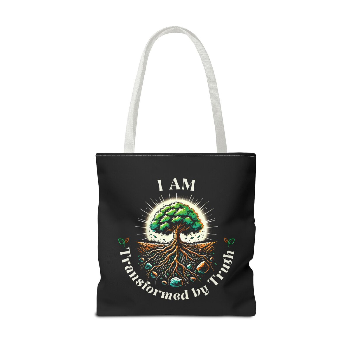 I AM Transformed By Truth - Tree - BLK - Tote Bag (AOP) - Image 10