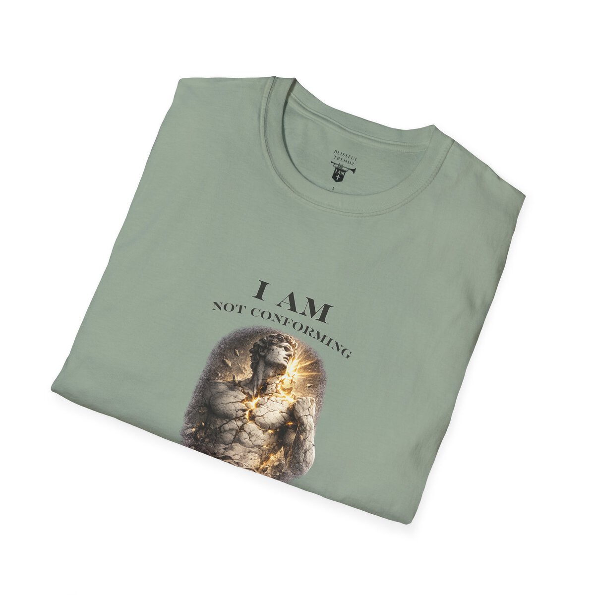 I AM NOT CONFORMING - ROMANS 12:2 - STATUE - Unisex Softstyle T-Shirt - Image 21
