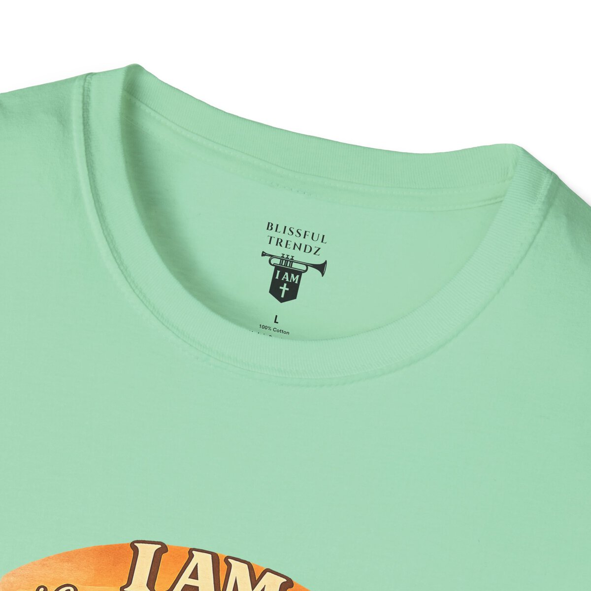 I AM Living A Christlike Life. I AM Walking Out What Was Written. A Journey From Conformity to Christ. - PSALM 40:7-8 - Scroll - Retro Sunset Grad - Unisex Softstyle T-Shirt - Image 35