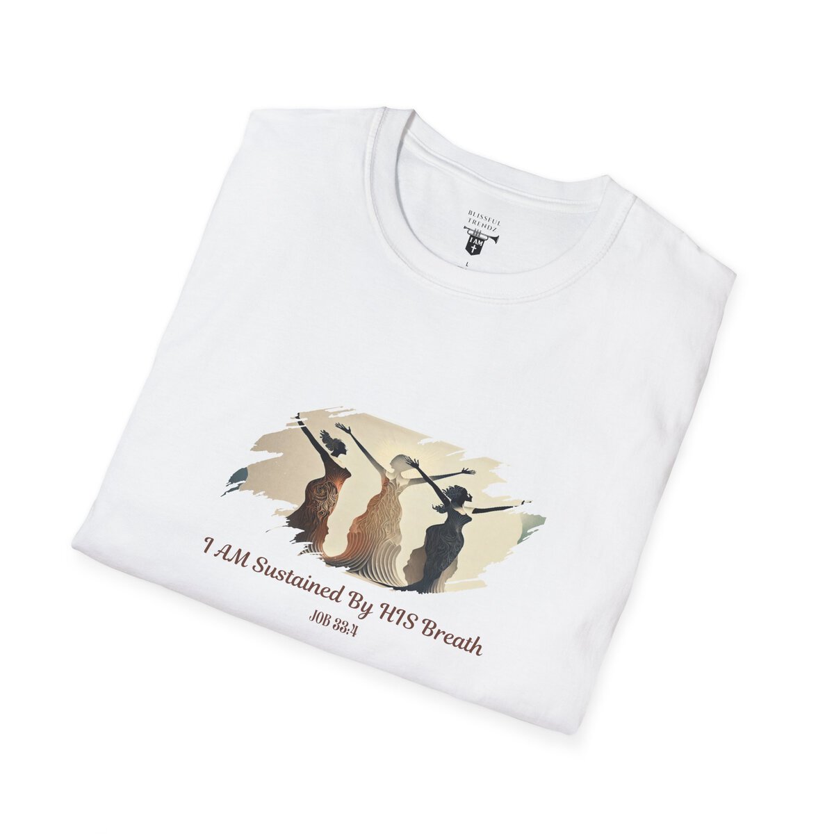 I AM Sustained By HIS Breath - JOB 33:4 - Unisex Softstyle T-Shirt - Image 6