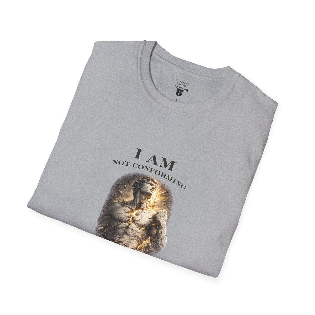 I AM NOT CONFORMING - ROMANS 12:2 - STATUE - Unisex Softstyle T-Shirt - Image 12