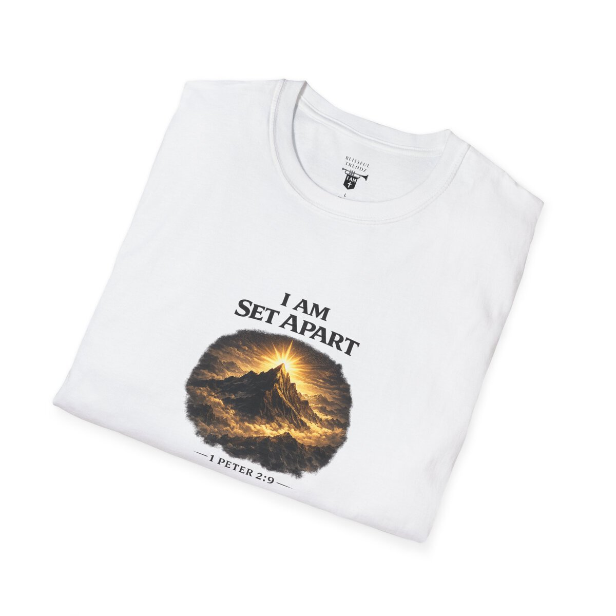 I AM Set Apart - 1 Peter 2:9 - Mountains - Unisex Softstyle T-Shirt - Image 6