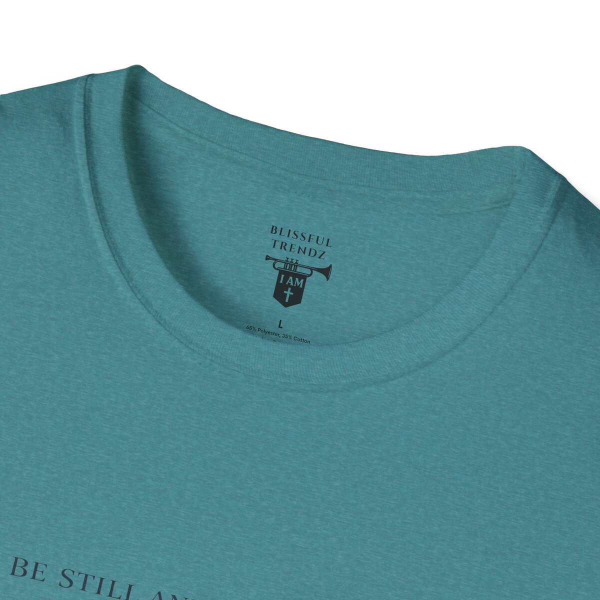 Be Still And Know That I AM God - PSALM 46:10 - Mountains - BLK - Unisex Softstyle T-Shirt - Image 26