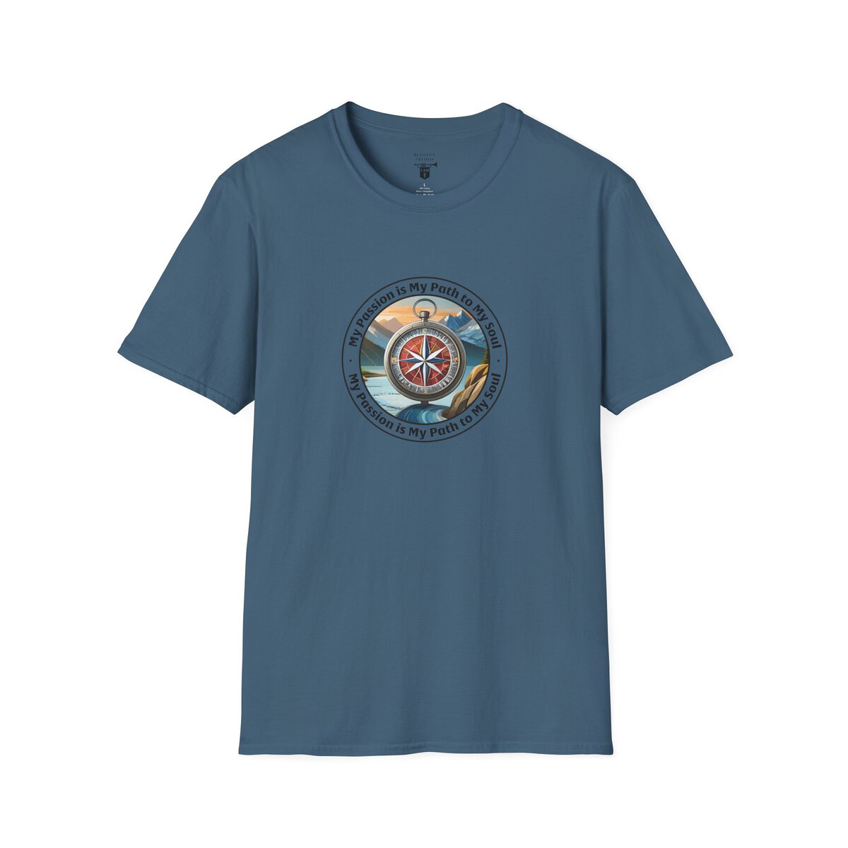 My Passion is My Path to My Soul - Compass - Circle - Unisex Softstyle T-Shirt Compass - Image 34