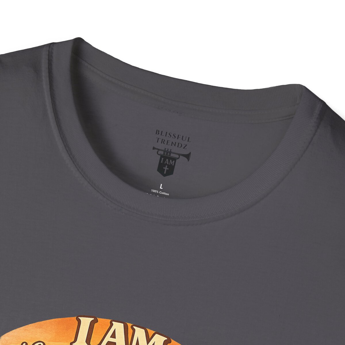 I AM Living A Christlike Life. I AM Walking Out What Was Written. A Journey From Conformity to Christ. - PSALM 40:7-8 - Scroll - Retro Sunset Grad - Unisex Softstyle T-Shirt - Image 44