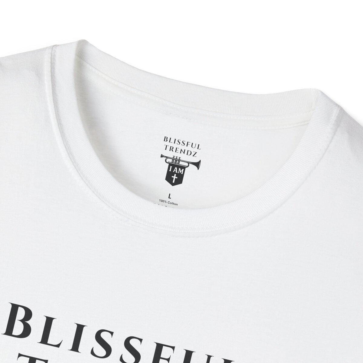 Blissful Trendz - I AM - Banners For The Battle - Raised For The Nations - BLK - Unisex Softstyle T-Shirt - Image 5