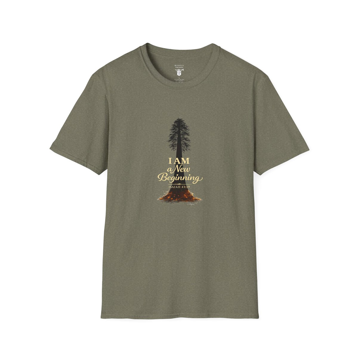 I Am a New Beginning - ISAIAH 43:19 - Sequoia Tree - Unisex Softstyle T-Shirt - Image 7