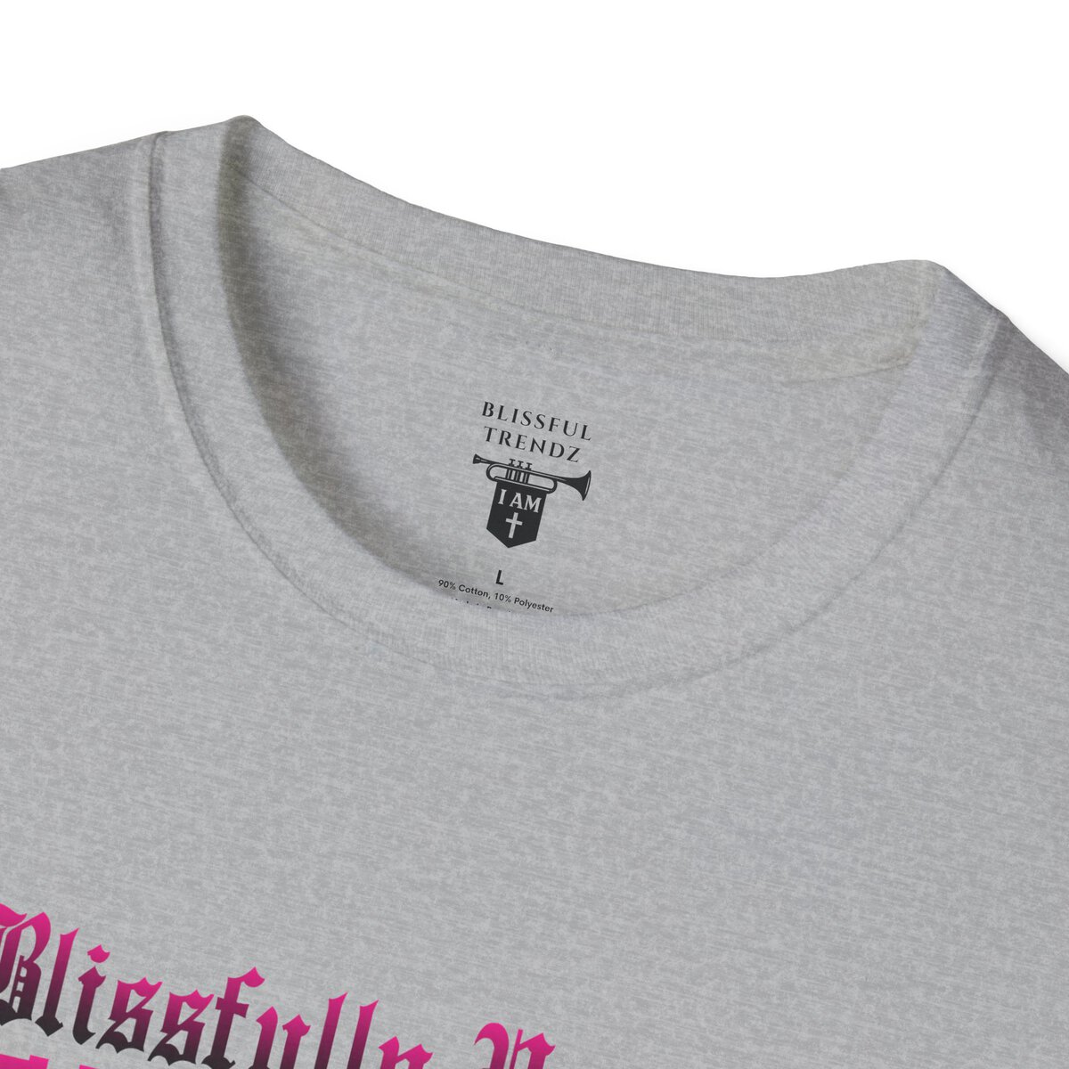 Blissfully Unique - I AM 100% by Design - Typography - DRK PNK - Unisex Softstyle T-Shirt - Image 11
