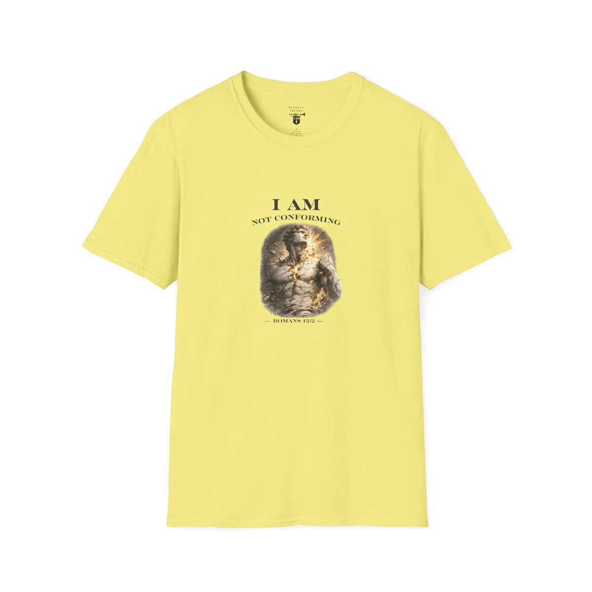 I AM NOT CONFORMING - ROMANS 12:2 - STATUE - Unisex Softstyle T-Shirt - Image 13