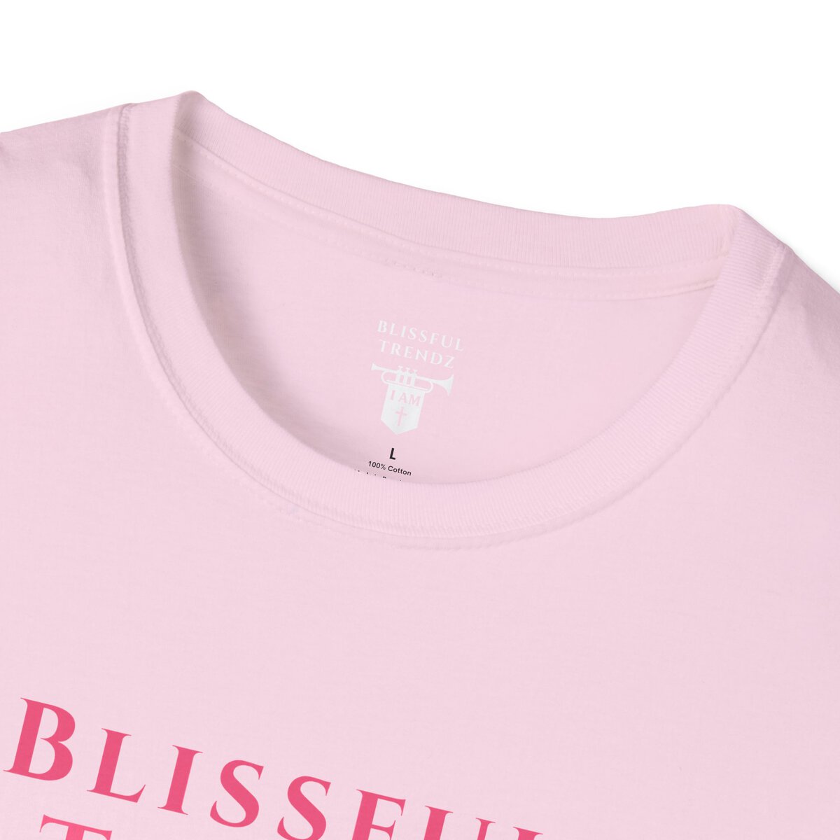 Blissful Trendz - I AM - Banners For The Battle - Raised For The Nations - PNK - Unisex Softstyle T-Shirt - Image 38