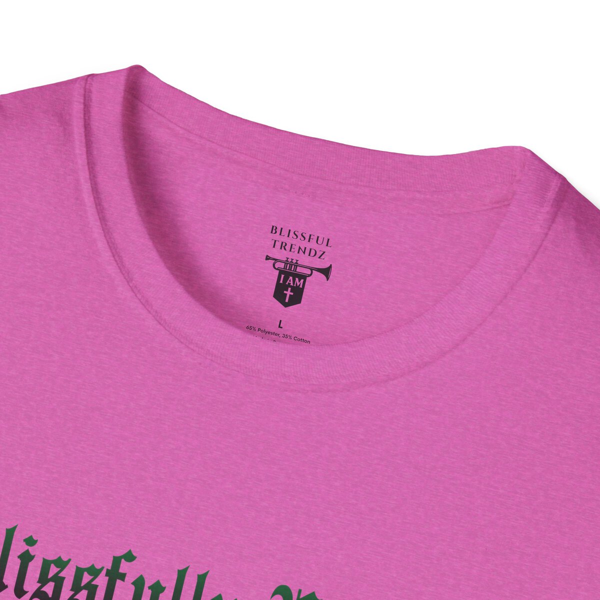 Blissfully Unique - I AM 100% By Design - Typography - GRN - Unisex Softstyle T-Shirt - Image 44